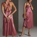 Anthropologie Dresses | Anthropologie Cross Back Midi Dress Satin Mauve Pink Size 6 | Color: Pink/Purple | Size: 6