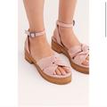 Free People Shoes | Free People Essex Suede Knot Sandals | Color: Pink/Tan | Size: 9