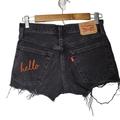 Levi's Shorts | Levi's Premium Denim Women's 25 Denim Shorts Distressed Black Cut Off Embroidere | Color: Black | Size: 25