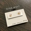 Nine West Jewelry | Cubic Zirconia Stud Earrings Gold | Nine West | 5 Mm Round | Color: Gold/Silver | Size: Os
