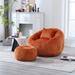 HOMEFUN Comfortable Beanbag sofa, with memory foam filler, can rotate super large round sofa