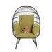 Egg Chair Wicker Outdoor Indoor Oversized Large Lounger with Stand Cushion Egg Basket Chair