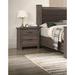 Weathered Grey Finish, Rustic Style nightstand, with Two Drawers Suitable for Bedroom
