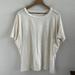 Free People Tops | Free People We The Free Cream Burnout Oversized Tee With Waffle Knit Sleeve M | Color: Cream/White | Size: M