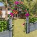 Metal Garden Arch W55'' x H94.5'' Garden Arbor Trellis Climbing Plants Support Rose Arch Outdoor Arch