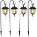 4 Pack Solar Hanging Lights Outdoor, Solar Powered Garden Decorative Lanterns with 4 x 38 Inch Shepherd Hooks