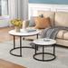 Industrial Round Coffee Table Set of 2 End Table for Living Room,Stacking Side Tables, Sturdy and Easy Assembly