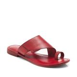 Free People Shoes | Free People Sant Antonio Slide Sandal Cherry Red Leather Flat Shoe Women 39.5 9 | Color: Red | Size: 9