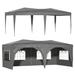 10 ft. x 20 ft. Pop Up Canopy Outdoor Portable Party Wedding Tent with 6 Removable Sidewalls and Carry Bag + 6pcs Weight Bag