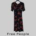 Free People Dresses | Free People Sarah Bird Of Paradise Printed Midi Dress - Black + Multi - Sz Small | Color: Black/Orange | Size: S