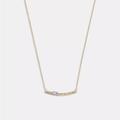 Coach Jewelry | Coach Pave Signature Bar Necklace Gold Tone/Cz/Faux Pearl Necklace Nwt | Color: Gold | Size: Os