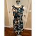 Kate Spade New York Dresses | Kate Spade Blue & Brown Floral Print Silk Dress W/ Bow Neck & Belt, Size 2 | Color: Blue/Brown | Size: 2