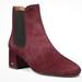 Coach Shoes | Coach Tia Ankle Chelsea Boots Chunky Heel Wine Color Suede Booties Size 8.5 | Color: Red | Size: 8.5