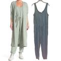 Free People Pants & Jumpsuits | Free People Beach Jumpsuit Bicoastal Sleeveless Soft Knit Casual Comfy, Size M | Color: Blue/Green | Size: M