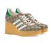 Gucci Shoes | Gucciadidas Gg Gazelle Wedge Sneakers | Color: Green/Tan | Size: Us 10-10.5 Eu 40.5