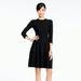 Kate Spade Dresses | Kate Spade Pointelle Knit Sweater Dress Womens Sz S Black 3/4 Sleeve Ruffle Neck | Color: Black | Size: S