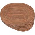 HomCom Oval Braided Placemats Table Mats Set Of 6 For Dining Tables Natural Woven Heat Resistant Place Mats Oval in Brown | 18 H x 12 W in | Wayfair