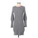 Madewell Casual Dress - Sweater Dress: Gray Marled Dresses - Women's Size X-Small