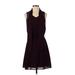 41Hawthorn Casual Dress - A-Line: Burgundy Solid Dresses - Women's Size Small
