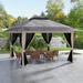 Outsunny 13 Ft. W x 13 Ft. D Steel Patio Gazebo Metal/Steel/Soft-top in Gray | 111.4 H x 154.3 W x 154.3 D in | Wayfair 84C-353V00LG