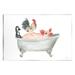 Stupell Industries Az-226-Wood Farmhouse Animals Tub On Canvas by Cindy Jacobs Print Canvas in Black/Pink/White | 13 H x 19 W x 0.5 D in | Wayfair