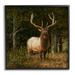 Stupell Industries Elk In Forest Painting Framed On Wood Print Wood in Brown | 17 H x 17 W in | Wayfair ay-972_fr_17x17