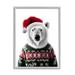 Stupell Industries Az-634-Framed Bear In Holiday Sweater On Wood Print Wood in Brown/Green | 14 H x 11 W x 1.5 D in | Wayfair az-634_gff_11x14