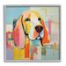 Stupell Industries Az-108-Framed Abstract Dog Portrait Canvas in Orange/Yellow | 17 H x 17 W x 1.5 D in | Wayfair az-108_gff_17x17
