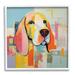 Stupell Industries Az-108-Framed Abstract Dog Portrait Canvas in Orange/Yellow | 17 H x 17 W x 1.5 D in | Wayfair az-108_wfr_17x17