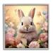 Stupell Industries Az-130-Framed Bunny In Meadow by Roozbeh Canvas in Gray/Pink | 12 H x 12 W x 1.5 D in | Wayfair az-130_gff_12x12