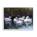 Stupell Industries Az-070-Framed Five Ducks In Pond by Ziwei Li Canvas in Gray | 11 H x 14 W x 1.5 D in | Wayfair az-070_wfr_11x14