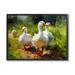 Stupell Industries Az-076-Framed Duck Family In Nature by Ziwei Li Canvas in Green | 16 H x 20 W x 1.5 D in | Wayfair az-076_fr_16x20