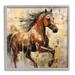 Stupell Industries Az-080-Framed Modern Horse Framed On Wood by Irena Orlov Painting Wood in Brown | 24 H x 24 W x 1.5 D in | Wayfair