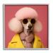 Stupell Industries Az-147-Framed Chic Poodle Fashion by Roozbeh Canvas in Yellow | 24 H x 24 W x 1.5 D in | Wayfair az-147_gff_24x24