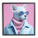 Stupell Industries Az-154-Framed Pastel Stylish Panther Framed On Wood Print Wood in Brown/Pink | 24 H x 24 W x 1.5 D in | Wayfair az-154_fr_24x24