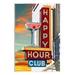 Stupell Industries Az-043-Framed Happy Hour Club Sign On Canvas by Larry Grossman Print Canvas in Blue/Red/Yellow | 19 H x 13 W x 0.5 D in | Wayfair