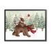 Stupell Industries Ba-807-Framed Bears In Snowy Scene Framed On Wood by Emma Leach Print Wood in Brown | 11 H x 14 W x 1.5 D in | Wayfair