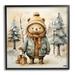 Stupell Industries Ba-964-Framed Bear In Snowy Forest Framed On Wood by RB Print Wood in Brown | 17 H x 17 W x 1.5 D in | Wayfair ba-964_fr_17x17