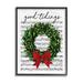 Stupell Industries Ba-834-Framed Good Tidings Holiday Wreath Framed On by Lettered & Lined Print in Brown/Green | 14 H x 11 W x 1.5 D in | Wayfair