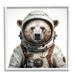 Stupell Industries Ba-937-Framed Bear In Space Suit Framed On Wood Print Wood in Brown | 24 H x 24 W x 1.5 D in | Wayfair ba-937_wfr_24x24