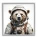 Stupell Industries Ba-937-Framed Bear In Space Suit Framed On Wood Print Wood in Brown | 17 H x 17 W x 1.5 D in | Wayfair ba-937_gff_17x17