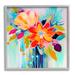 Stupell Industries Bb-207-Framed Vivid Modern Flowers Framed On by Andrea Haase Print in Blue/Brown/Orange | 17 H x 17 W x 1.5 D in | Wayfair