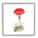 Stupell Industries Bb-087-Framed Red Abstract Mushroom Framed On Wood Print Wood in Brown/Green/Red | 12 H x 12 W x 1.5 D in | Wayfair