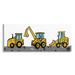 Stupell Industries Construction Bulldozers Trio On Canvas by Lil' Rue Print Metal in Black/Blue/Yellow | 17 H x 40 W x 1.5 D in | Wayfair