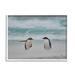 Stupell Industries Ba-406-Framed Penguins On Arctic Beach Wood in Blue/Brown | 16 H x 20 W x 1.5 D in | Wayfair ba-406_wfr_16x20