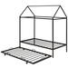 Isabelle & Max™ Toshia Twin Metal House Bed w/ Trundle by Isabelle & Max Metal in Black | Wayfair 62A790FDEC144C68BA9925AB122BF8C4