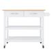 Hokku Designs Shaquille 45" Wide Mobile Kitchen Island w/ Two Lockable Wheels Wood in White | Wayfair 8C1273A332264B11B2FFA21F99FB770E