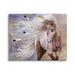 Gracie Oaks Horse w/ Feathers On Canvas by Laurie Prindle Print Metal in Brown/White | 30 H x 40 W x 1.5 D in | Wayfair