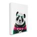 Trinx Panda In Holiday Sweater On Canvas Print Canvas in Black/Green/Pink | 30 H x 24 W x 1.5 D in | Wayfair 4A31D3A521B74ACFAA41CAD711EC5D04