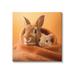 Ebern Designs Bunnies Cuddling In Blanket by Roozbeh Canvas in Brown/Orange | 24 H x 24 W x 1.5 D in | Wayfair 6E632EEB324F44A08A4F4984BD81D4C2